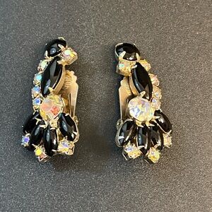 Elegant Black and Gold Clip-On Earrings